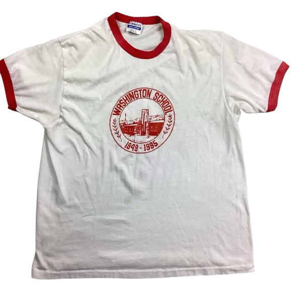 Hanes Other - Vintage 80s Washington School ringer Tshirt